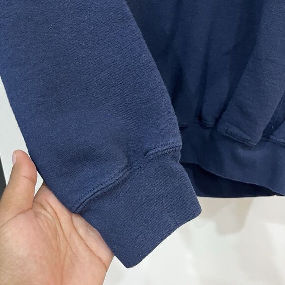 Girl Scouts Embroidered Patch Navy Drawstring Pullover Hoodie Size Medium - Picture 3 of 5